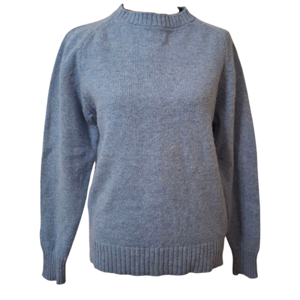 Vintage The Fox Sweater Retro Denim Blue Wool crew neck sweater L‎